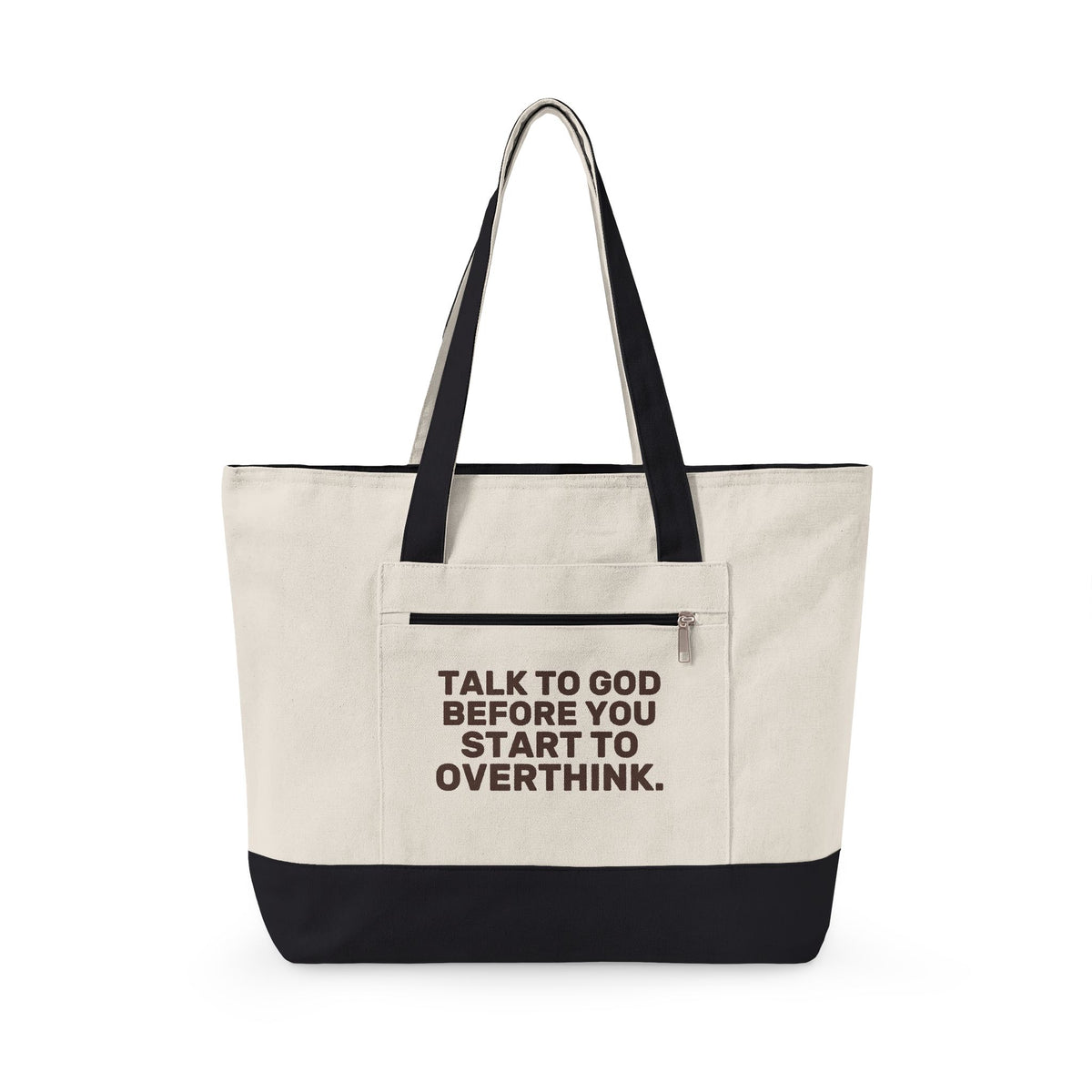 Talk to God Zippered Canvas Tote — EVELE Edit | Q-Tees Q1300