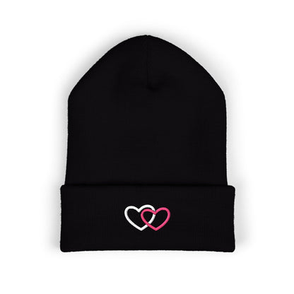 Linked Warmth Embroidered Beanie | Heart Cuff Hat | EVELE Gallery
