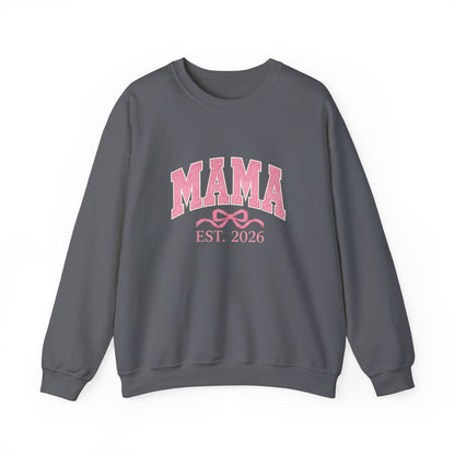 Blush Bow MAMA Est. 2026 Crewneck | Gildan 18000