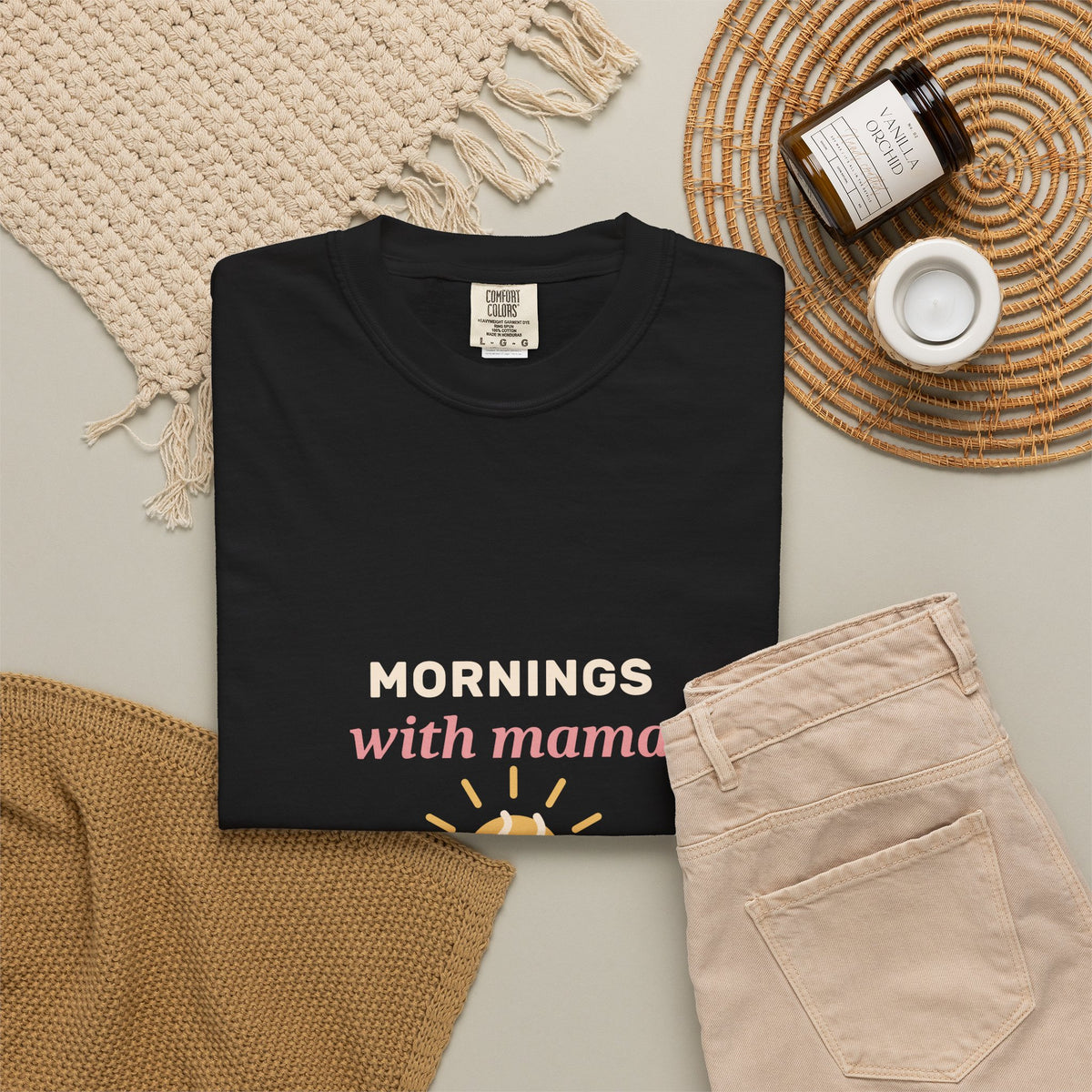 EVELE Mornings With Mama | Garment-Dyed Tee