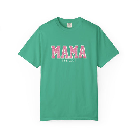 Emerald & Blush MAMA Est. 2026 Tee | Comfort Colors 1717