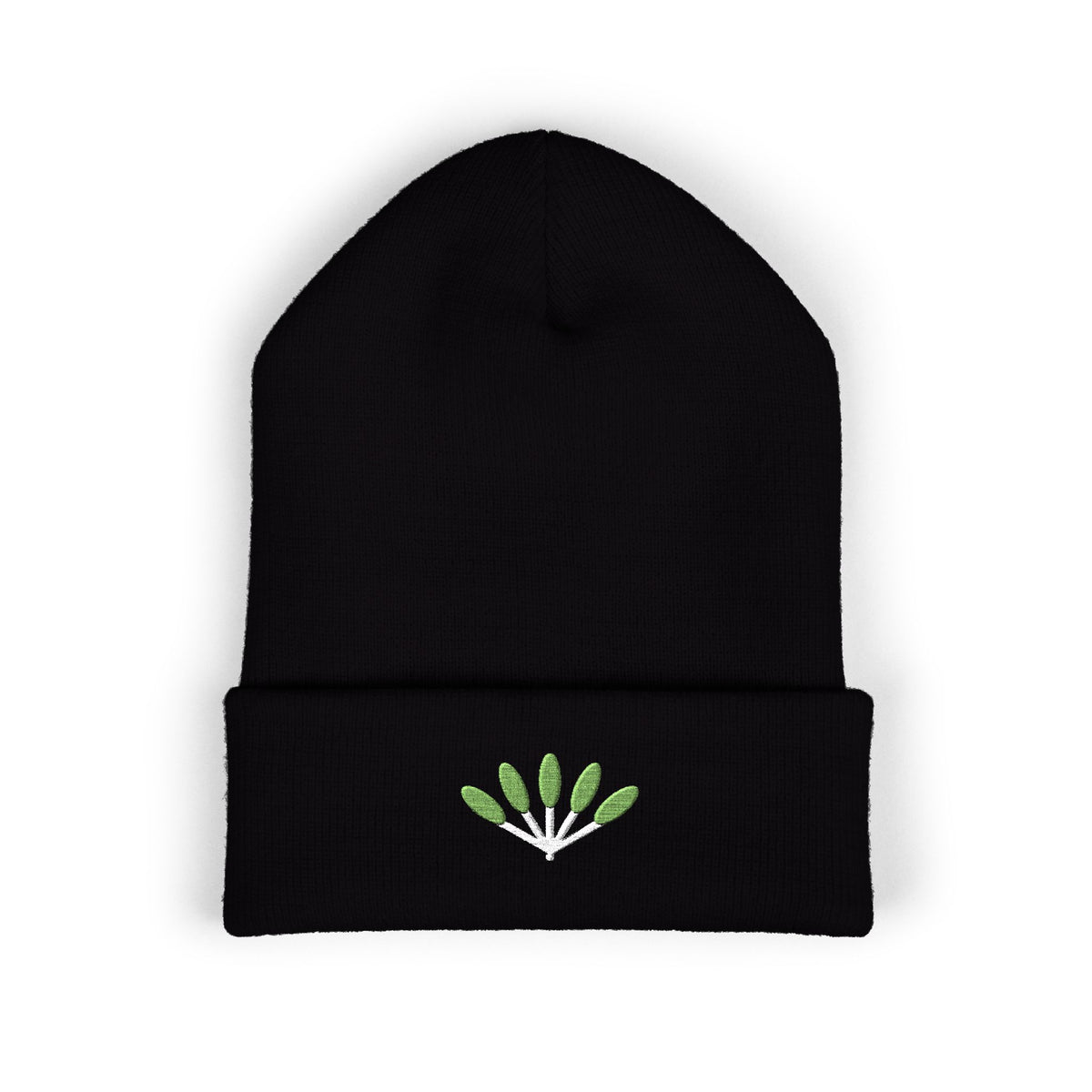 Fern Fan Embroidered Beanie | Botanical Cuff Hat | EVELE Gallery
