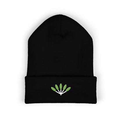 Fern Fan Embroidered Beanie | Botanical Cuff Hat | EVELE Gallery