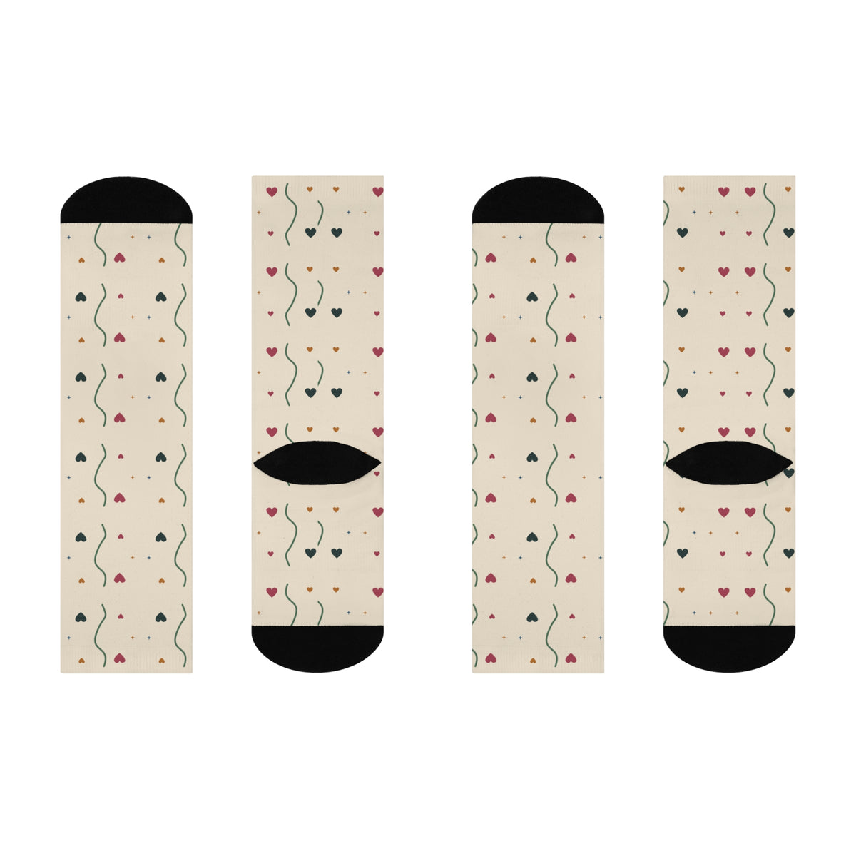 EVELE Wandering Hearts | Cushioned Crew Socks