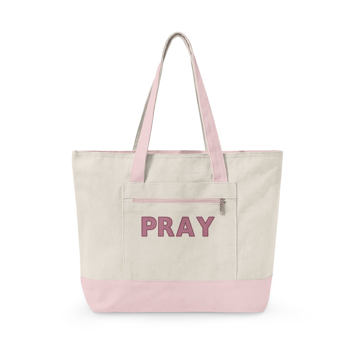 Pray Essentials Zippered Canvas Tote — EVELE Edit | Q-Tees Q1300
