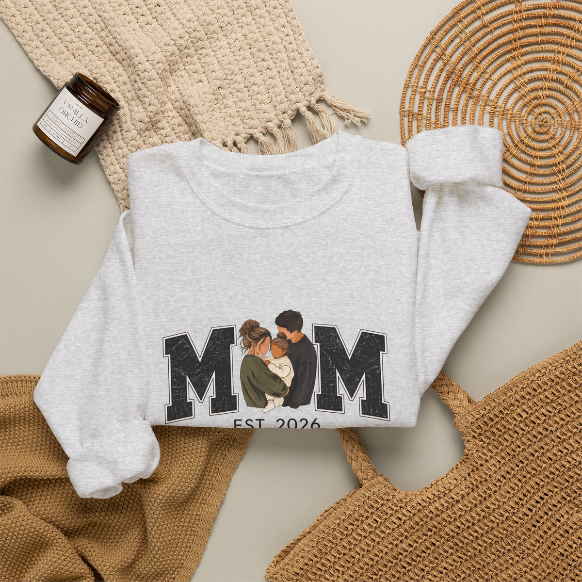 Family MOM Est. 2026 Crewneck | Gildan 18000