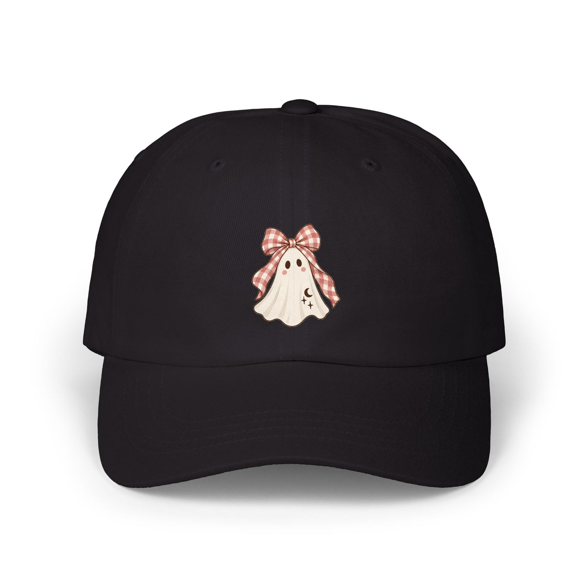 Gingham Bow Ghost Dad Cap | Cute Halloween Hat