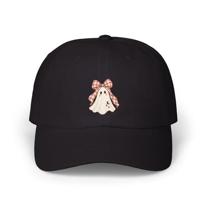 Gingham Bow Ghost Dad Cap | Cute Halloween Hat