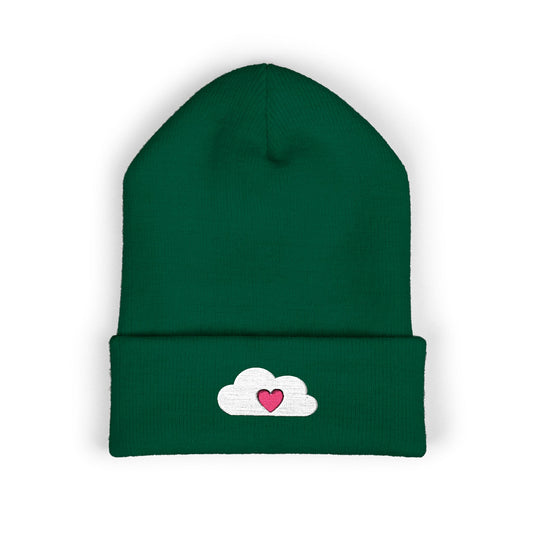 Cloud Heart Embroidered Beanie | Cozy Cuff Hat | EVELE Gallery