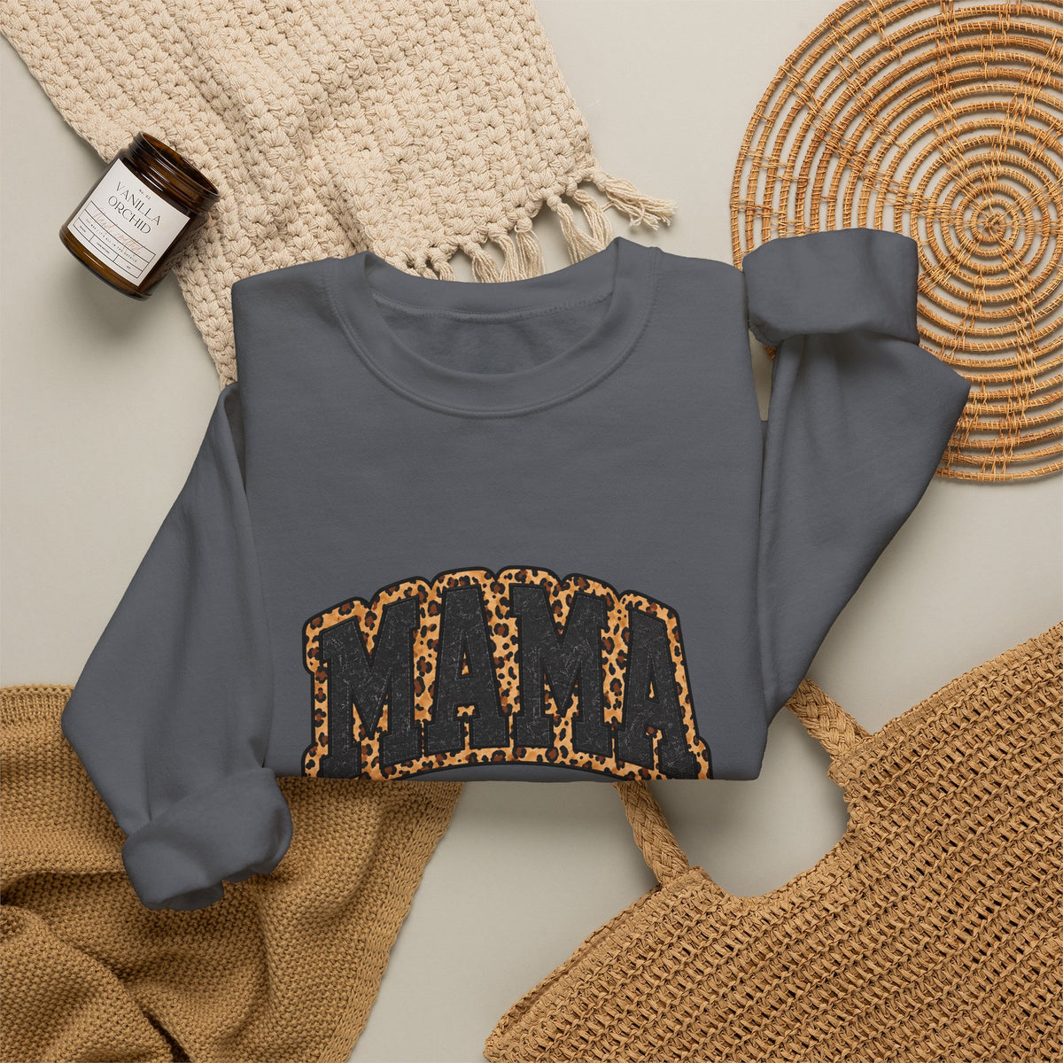 Leopard MAMA Est. 2026 Crewneck | Gildan 18000