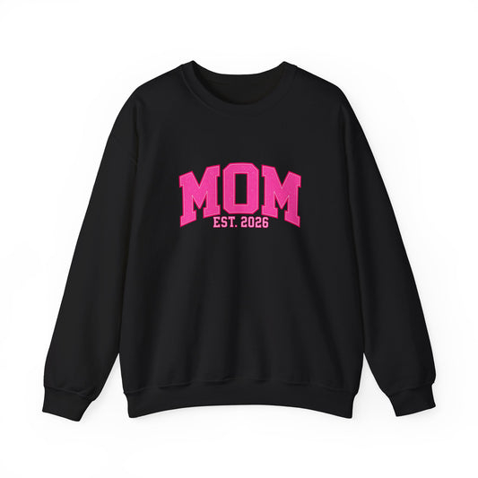 Fuchsia MOM Est. 2026 Crewneck | Gildan 18000