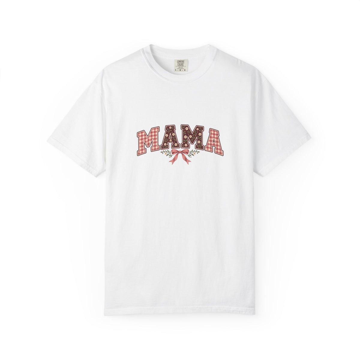 MAMA Floral Gingham Tee | Comfort Colors 1717