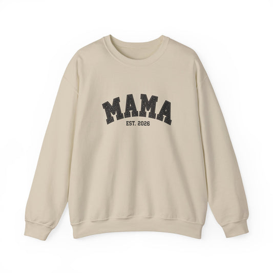 Classic Black MAMA Est. 2026 Crewneck | Gildan 18000
