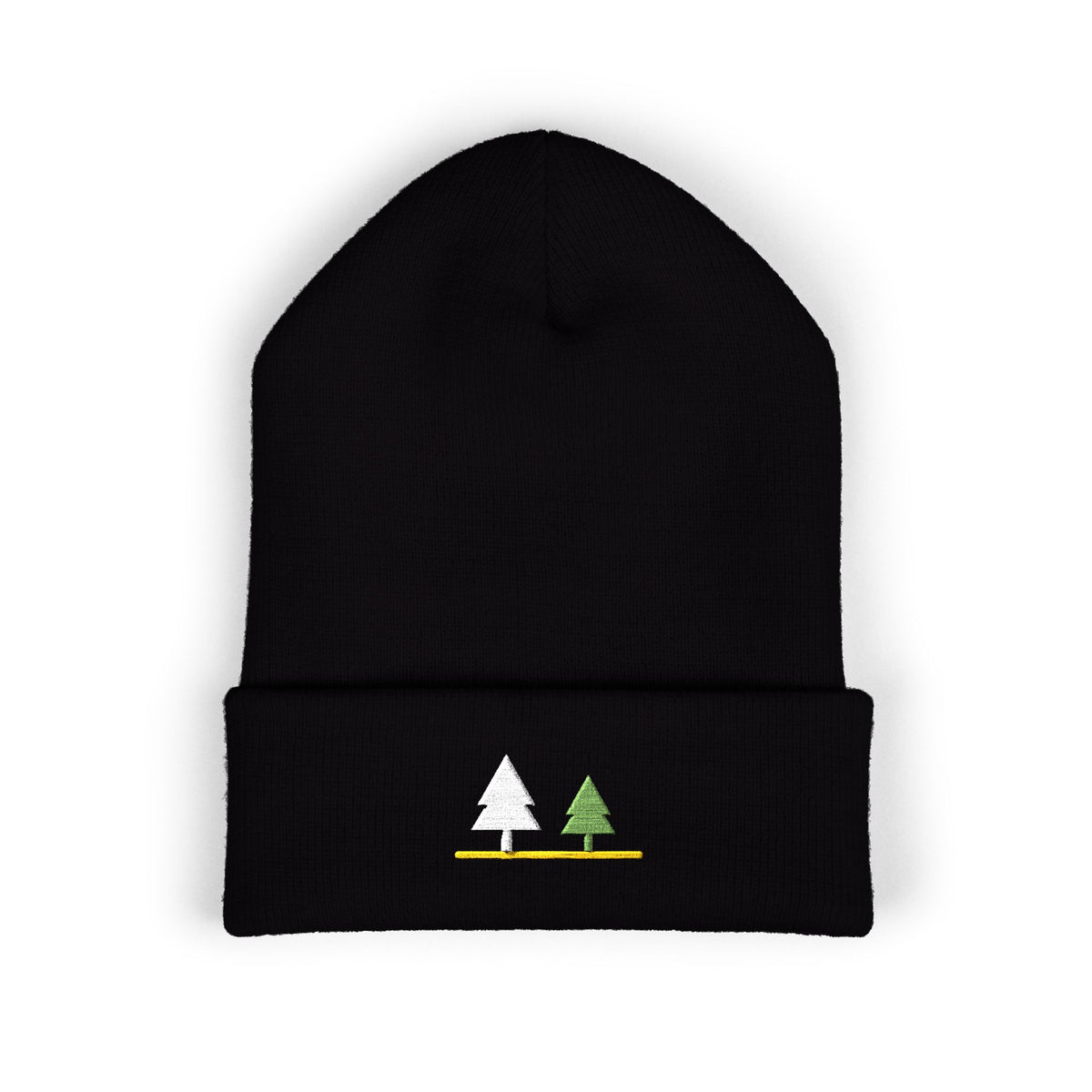 Twin Pines Embroidered Beanie | Woodland Cuff Hat | EVELE Gallery