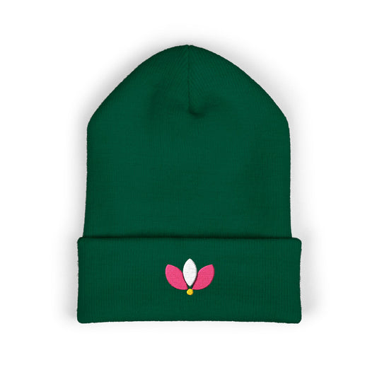 Northern Petal Embroidered Beanie | Floral Cuff Hat | EVELE Gallery