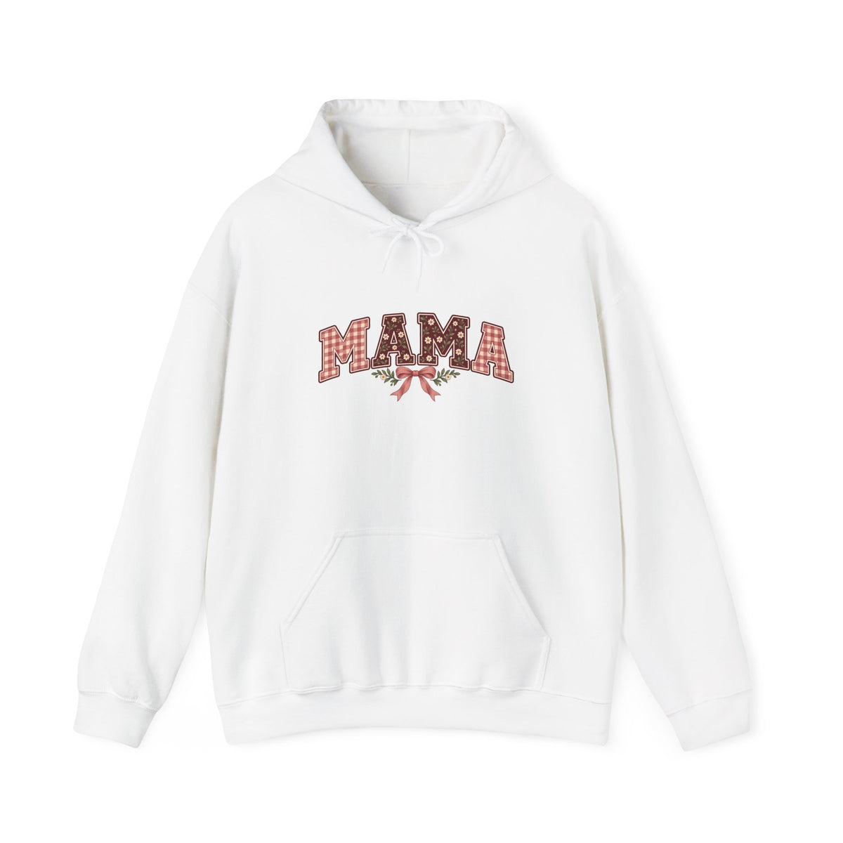 MAMA Floral Gingham Hoodie | Gildan 18500