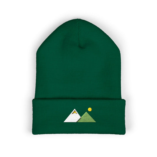 Peak And Dot Embroidered Beanie | Mountain Cuff Hat | EVELE Gallery