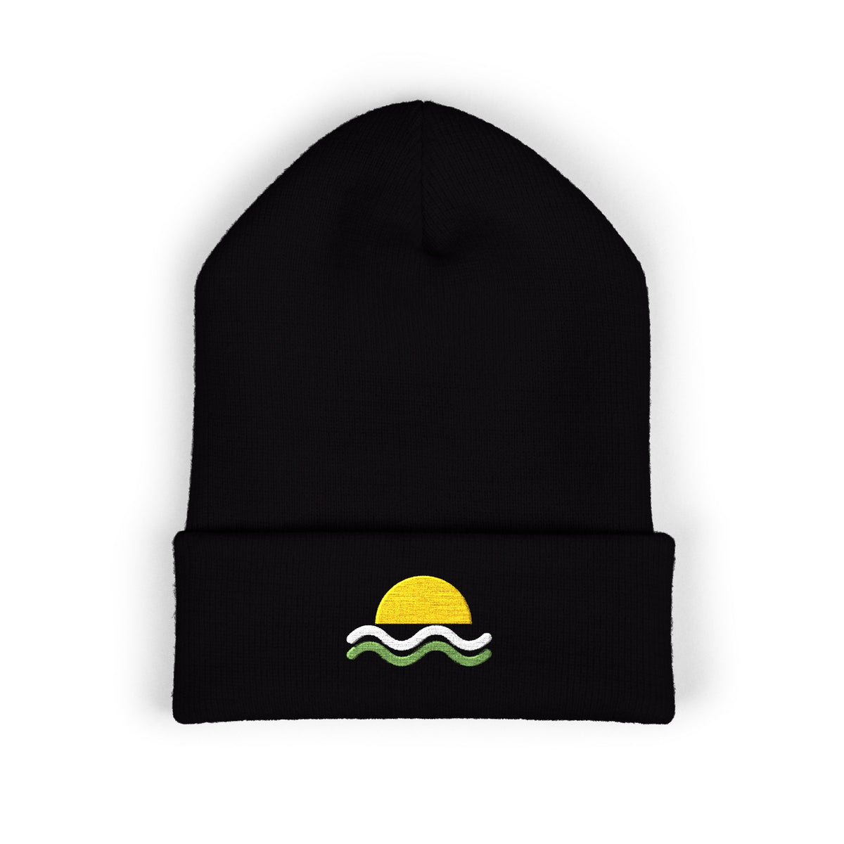 Tide Rise Embroidered Beanie | Coastal Cuff Hat | EVELE Gallery