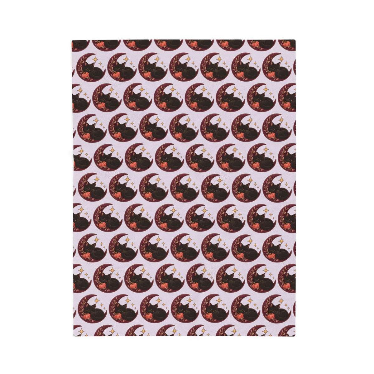 Moonlit Cat Velveteen Plush Blanket | Spooky Cozy Throw