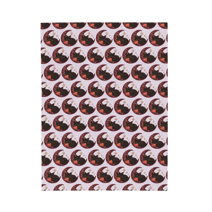 Moonlit Cat Velveteen Plush Blanket | Spooky Cozy Throw
