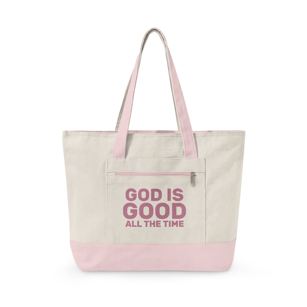 God Is Good Zippered Canvas Tote — EVELE Edit | Q-Tees Q1300