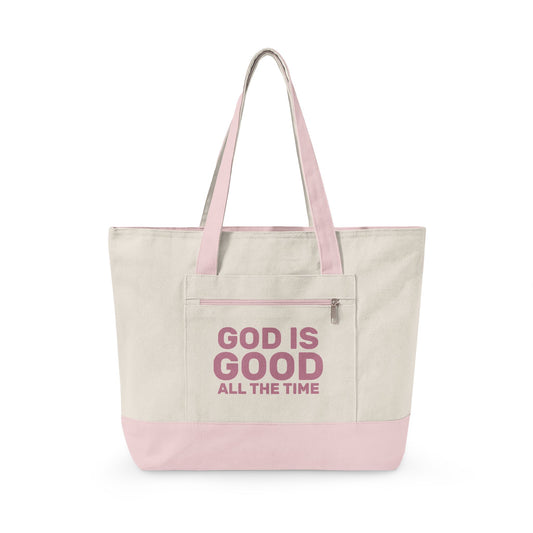 God Is Good Zippered Canvas Tote — EVELE Edit | Q-Tees Q1300