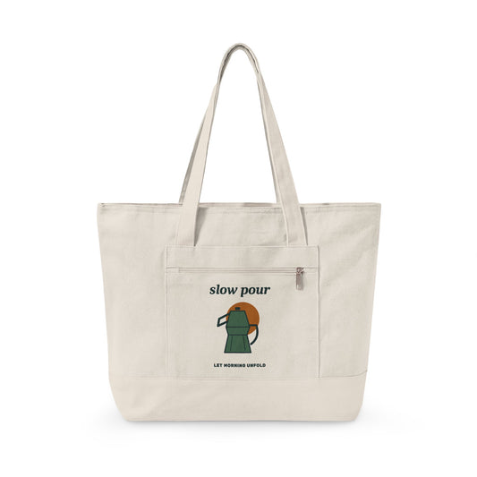 EVELE Slow Pour Sun | Zippered Canvas Tote