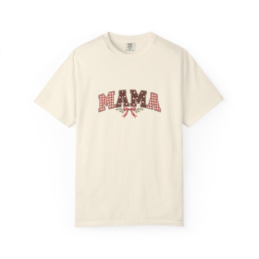 MAMA Floral Gingham Tee | Comfort Colors 1717