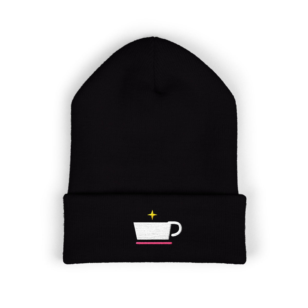 Cup Ember Embroidered Beanie | Cozy Coffee Cuff Hat | EVELE Gallery