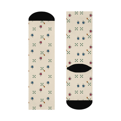 EVELE Espresso Check | Cushioned Crew Socks