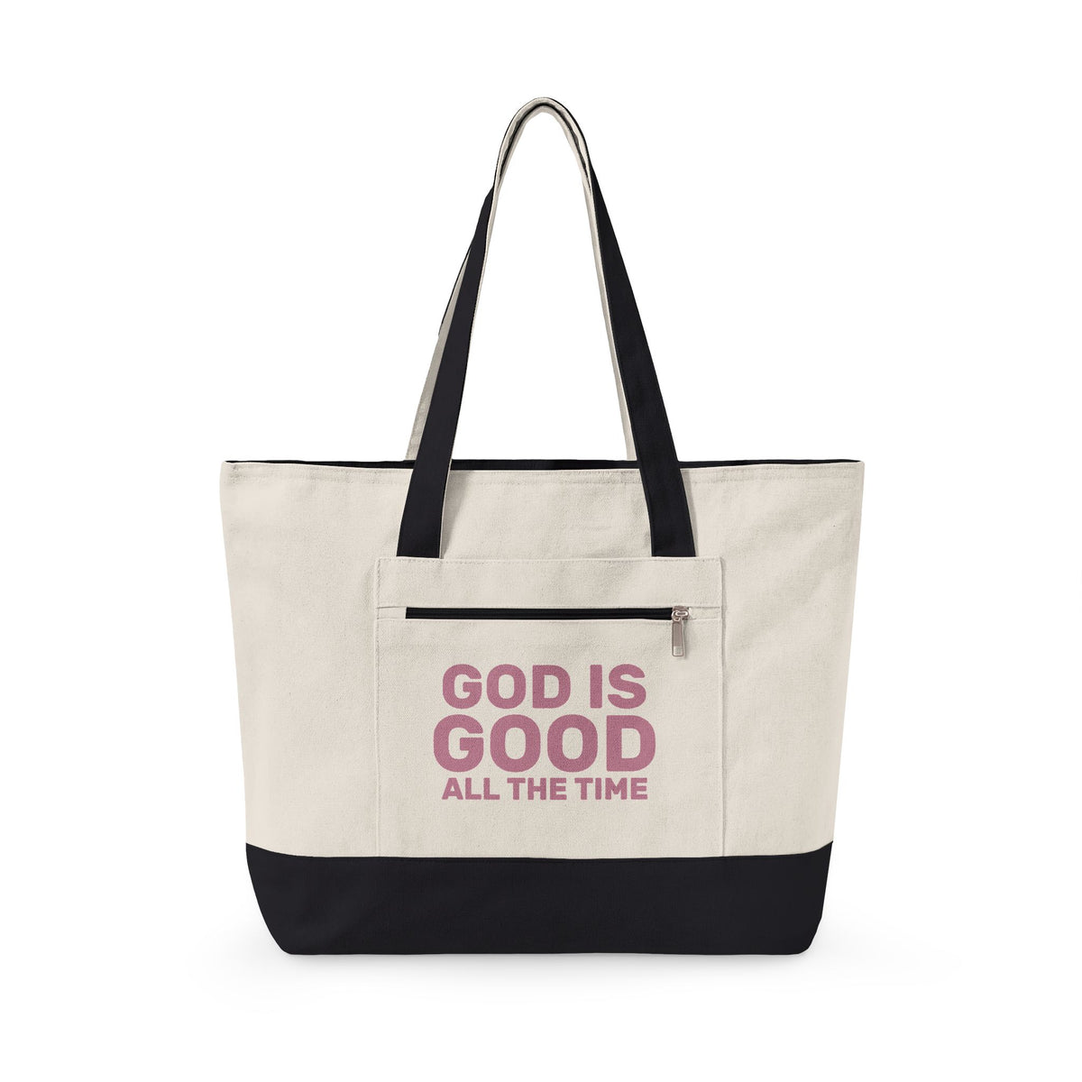 God Is Good Zippered Canvas Tote — EVELE Edit | Q-Tees Q1300