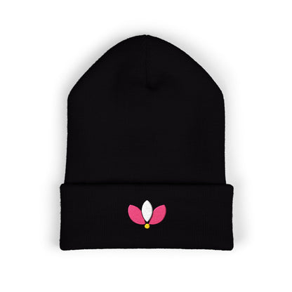 Northern Petal Embroidered Beanie | Floral Cuff Hat | EVELE Gallery