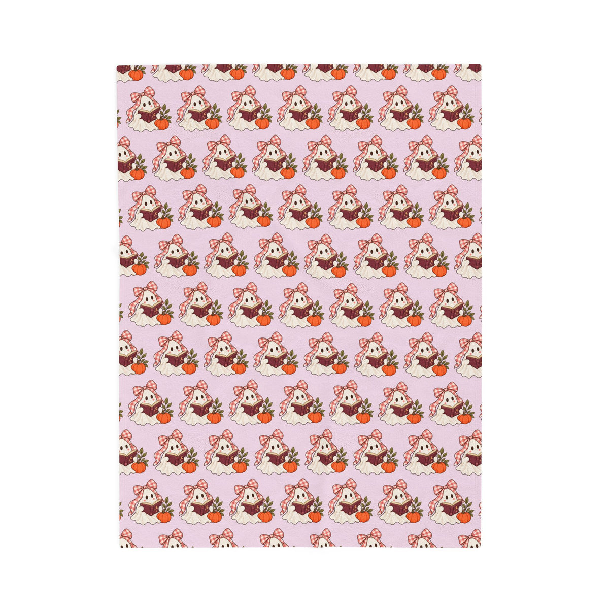 Bookish Bow Ghost Velveteen Plush Blanket | Reader Throw
