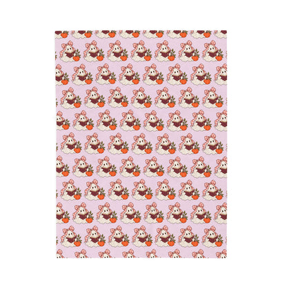 Bookish Bow Ghost Velveteen Plush Blanket | Reader Throw