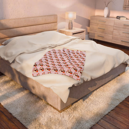 Bookish Bow Ghost Velveteen Plush Blanket | Reader Throw