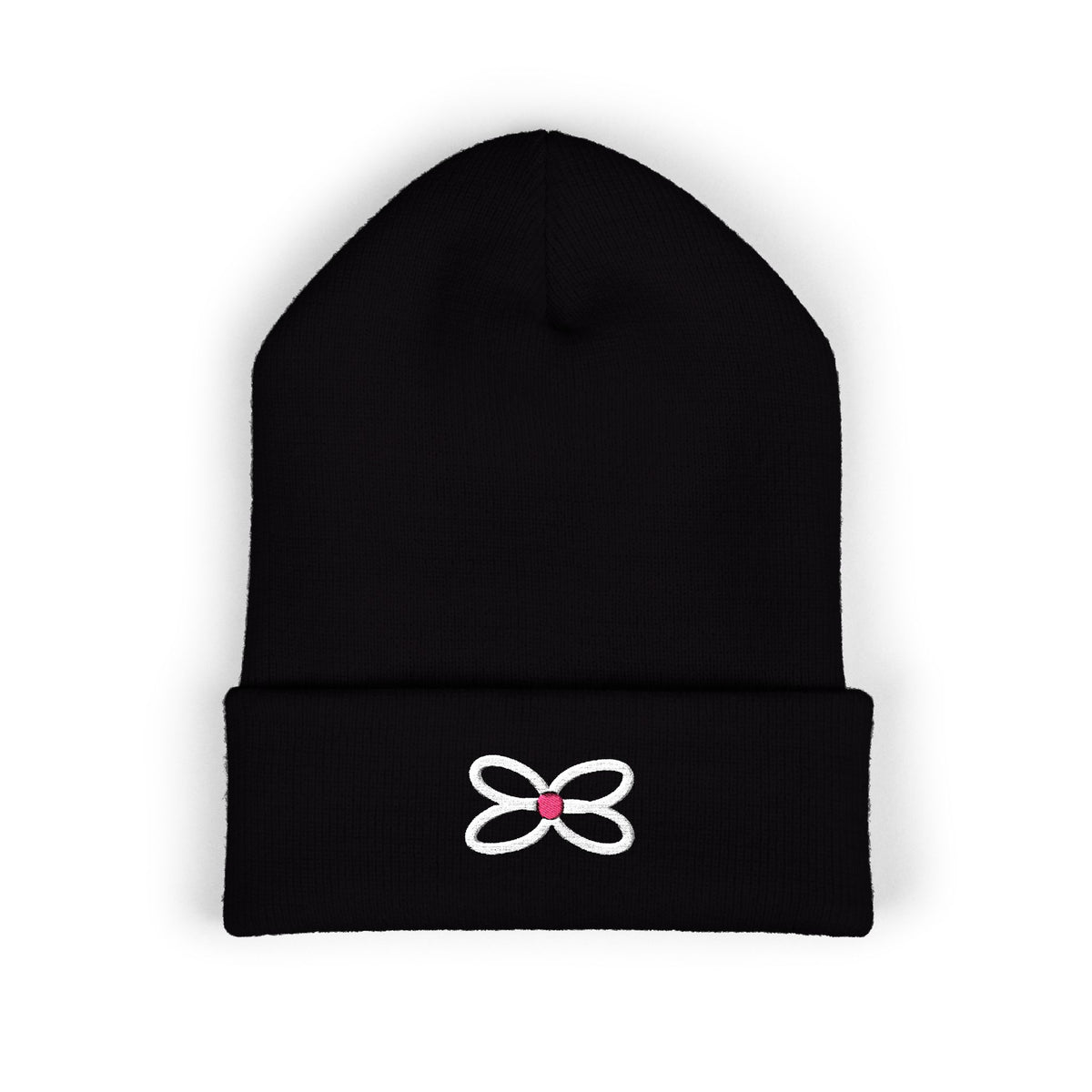 Petal Knot Embroidered Beanie | Floral Cuff Hat | EVELE Gallery