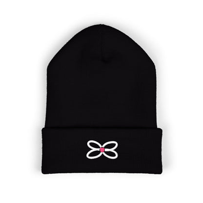 Petal Knot Embroidered Beanie | Floral Cuff Hat | EVELE Gallery