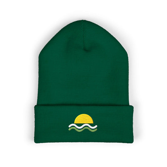Tide Rise Embroidered Beanie | Coastal Cuff Hat | EVELE Gallery
