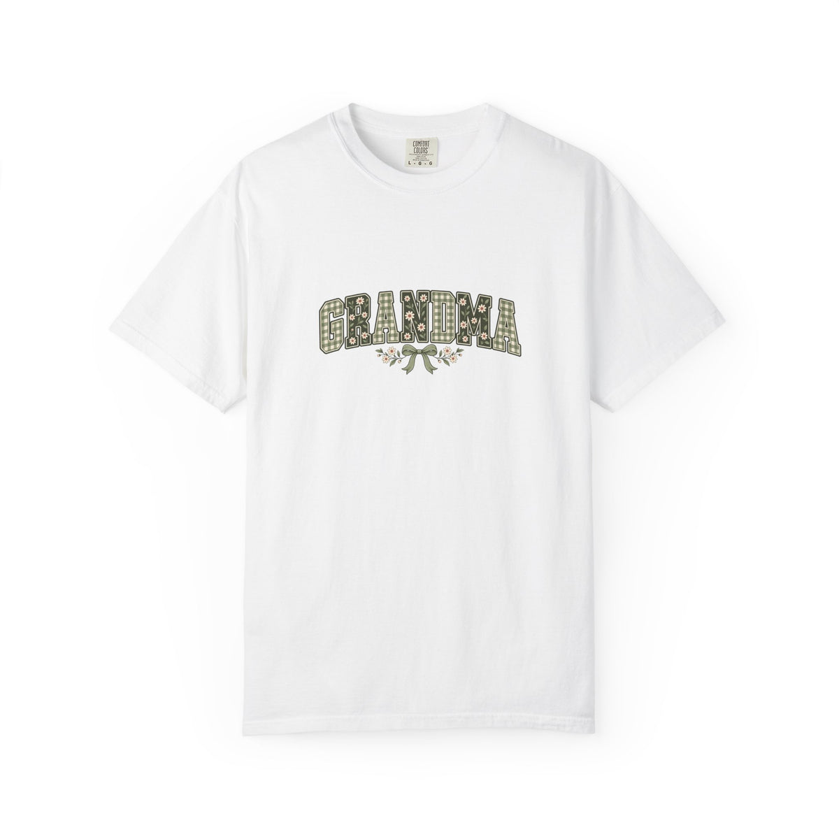 GRANDMA Floral Gingham Tee | Comfort Colors 1717