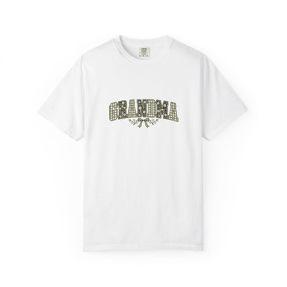 GRANDMA Floral Gingham Tee | Comfort Colors 1717