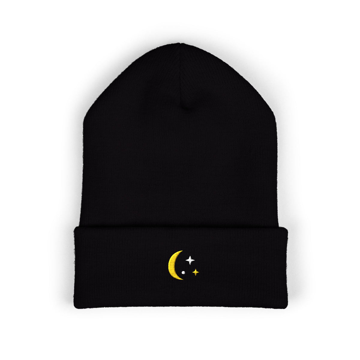 Crescent & Stars Embroidered Beanie | Moon Hat