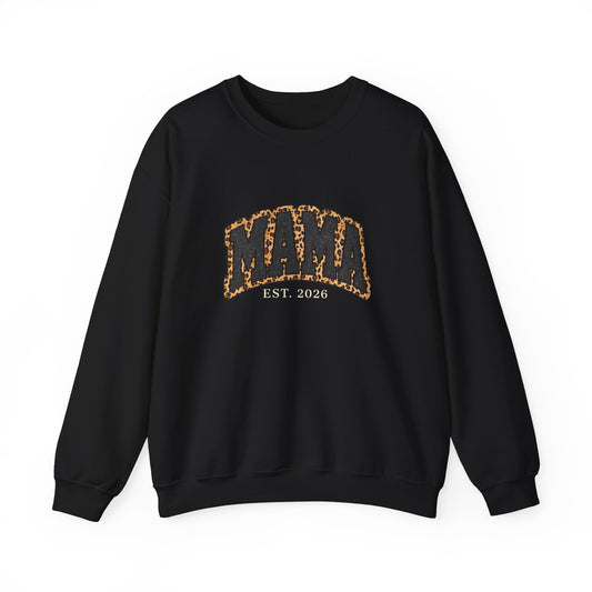 Leopard MAMA Est. 2026 Crewneck | Gildan 18000