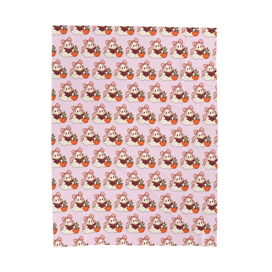Bookish Bow Ghost Velveteen Plush Blanket | Reader Throw