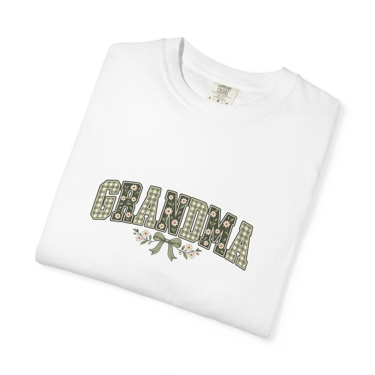 GRANDMA Floral Gingham Tee | Comfort Colors 1717