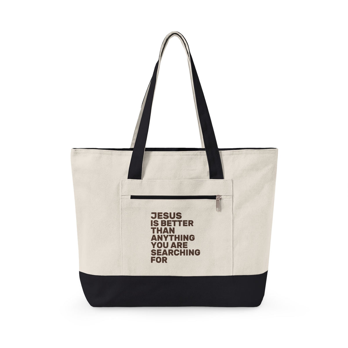 Jesus Is Better Zippered Canvas Tote — Classic | Q-Tees Q1300