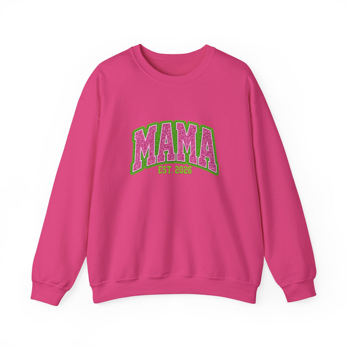 Pink & Lime MAMA Est. 2026 Crewneck | Gildan 18000