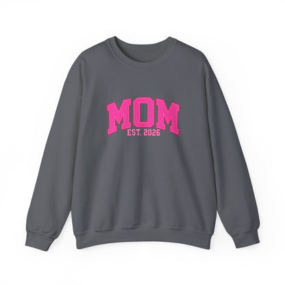 Fuchsia MOM Est. 2026 Crewneck | Gildan 18000