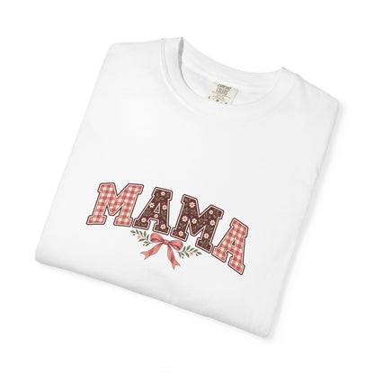 MAMA Floral Gingham Tee | Comfort Colors 1717