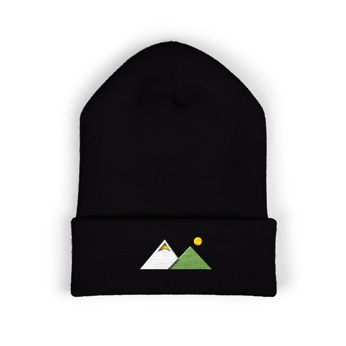 Peak And Dot Embroidered Beanie | Mountain Cuff Hat | EVELE Gallery