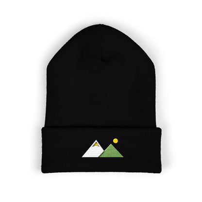 Peak And Dot Embroidered Beanie | Mountain Cuff Hat | EVELE Gallery